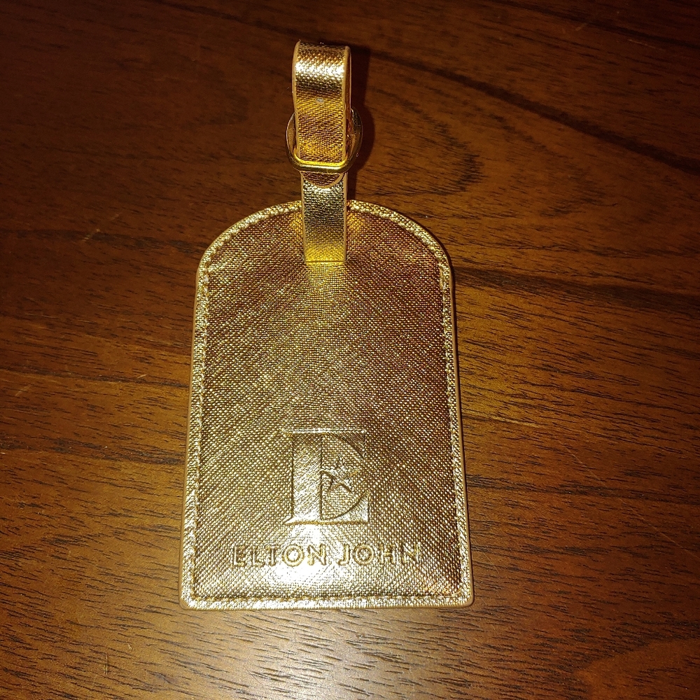 Gold Elton John Luggage Tag